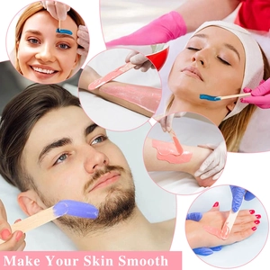 Kit d'épilation à la cire pour le visage et le corps avec spatules pour une peau lisse