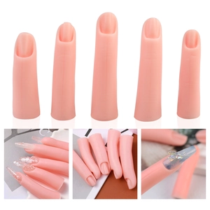 Silicone Practice Fake Fingers For Nail Art Training Realistic Flexible Manicure Training Display Model Tools