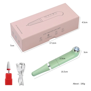 Portable 2-in-1 electric nail drill and UV lamp set with USB charger and ceramic bit