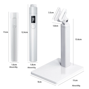 Portable handheld nail UV lamp with 360-degree rotating stand and battery display screen