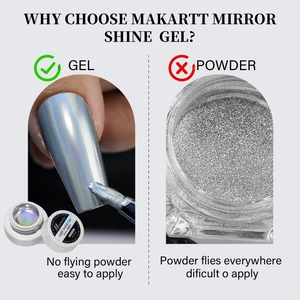 Gel métallique laser argent 5ml pour nail art UV LED avec finition chrome miroir