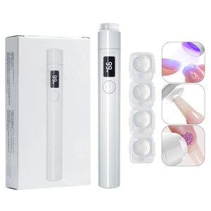 Portable UV nail lamp with 360-degree rotating stand and digital power status display