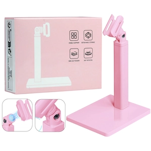 Pink portable foldable nail lamp stand with 360-degree rotation and non-slip stable base