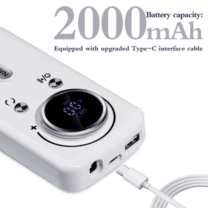 Portable 45000 RPM electric nail drill power box with LCD screen and Type-C charging port