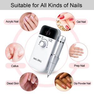 Pro electric nail drill features for acrylic, gel, callus, and dead skin removal