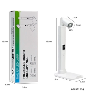 Portable foldable mini LED nail lamp with stretchable stand and timer display