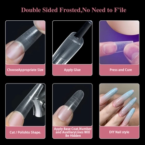 Tutoriel étape par étape pour capsules d'ongles givrées avec lignes de mesure