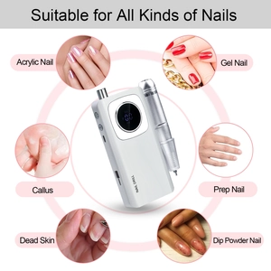 Portable 45000 RPM electric nail drill with LED display for professional manicure use