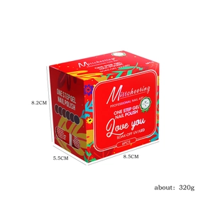 6-bottle set of long-lasting soak-off UV LED nail polish gel in red floral box