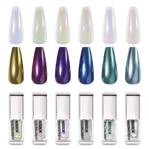 Nail Mirror Effecting Liquid Aurora Chrome Polish Metallic Gloss For Manicure Art Decoration Professional DIY Beauty Accessory