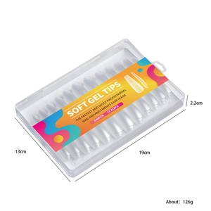 Coffret de 240 faux ongles en gel souple extra-fins avec lignes graduées et 12 tailles