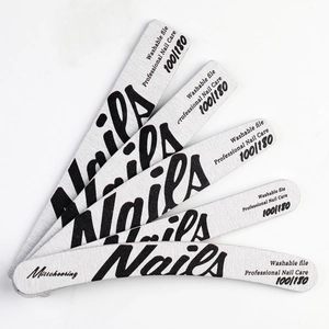 Washable 100/180 grit nail files with Misscheering brand text on white background