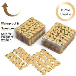 Double Sided Nail Jelly Glue Adhesive Tabs Waterproof High Viscosity Ultra Thin For Press On Nails Transparent Tools