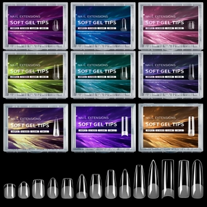Soft Gel Nail Tips Ultra Thin Half Matte Full Cover False Nails Extensions Salon Manicure DIY Professional Clear