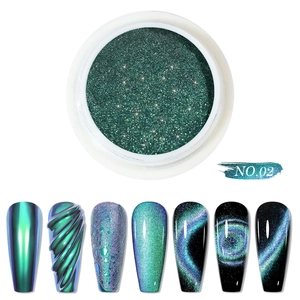 Makroansicht von NO.02 5D Chamäleon Katzenaugen-Magnetpulver mit verschiedenen Textureffekten