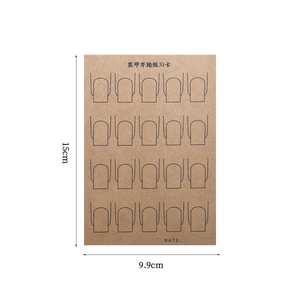 Dubbelzijdige nail art oefenkaart voor beginners met 20 nagelsilhouetten voor schilderen