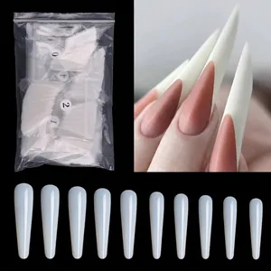 Lange Stiletto Diamant Form Künstliche Nägel Zum Aufkleben Full Cover Falsche Nägel Tipps Maniküre Kunst Deko ABS Nagel Patches