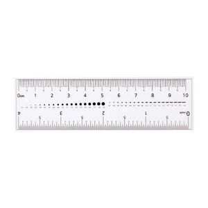 Transparent flexible ruler for measuring nail size with cm inch and diameter scales