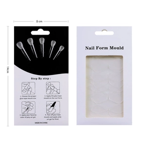 Nail extension mold kit set with transparent forms and 4-step English instructions