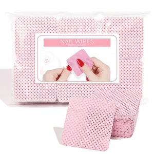 Dettaglio di 300 salviette per unghie rosa senza pelucchi con trama a rete per manicure
