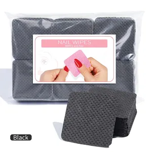 Salviette per unghie nere senza pelucchi 300pz con superficie strutturata per pulizia