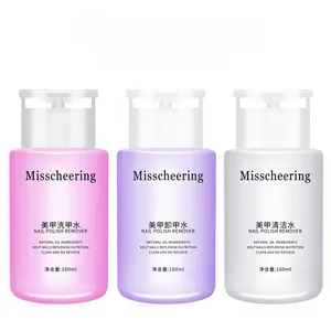 Three 160ml bottles of nail polish remover, gel cleanser and care liquid for nail art