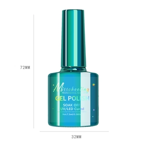 Detailed view of 7.5ml cyan cat eye gel polish bottle with height measurements