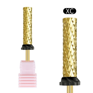 Detail of professional gold carbide nail drill bit with XC extra coarse texture