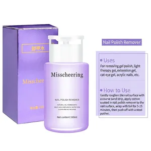 160ml professional nail gel remover in purple pump bottle with packaging box
