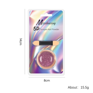 5D Chameleon Katzenauge Nagelpulver Set mit Applikator und 15,5g Laser-Verpackung