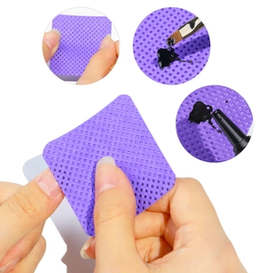 Salviette viola per unghie senza pelucchi per rimozione gel con trama a griglia quadrata