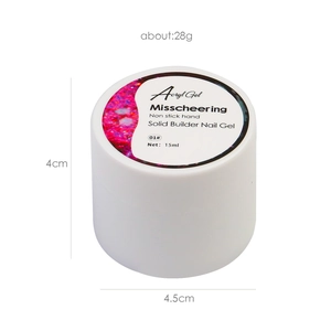 Misscheering 15ml solid builder nail gel in white round jar for quick nail extension