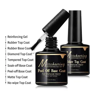 Functional Nail Gel Base Coat And No Wipe Top Coat Soak Off UV LED Cured Reinforcement Matte Tempered Finish