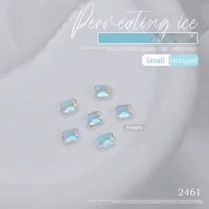 Détail de cristal K9 bleu sel de mer 8*6mm avec éclat aurora pour nail art