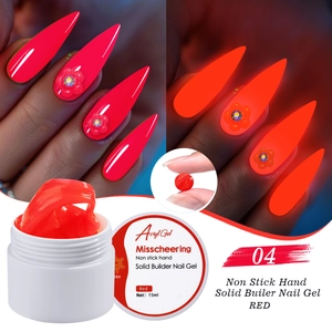 Festes fluoreszierendes rotes Nagelgel 04 mit Glow-in-the-Dark-Effekt in 15ml Tiegel