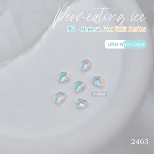 Macro de strass en cristal K9 aurore en forme de goutte 8x6mm pour décoration d'ongles