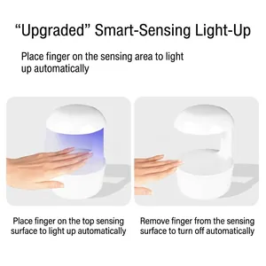 Mini white UV LED nail lamp with smart sensor and purple light for quick drying
