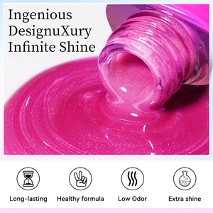 Sparkling pink cat eye nail gel polish with fine glitter texture and high shine finish