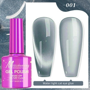 Detailed macro view of 7.5ml silver cat eye gel polish with UV/LED cure effect