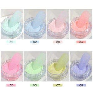 8-color set of fine macaron nail glitter powder for dreamy sugar-coated effect