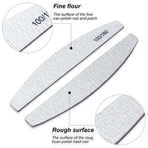Detailed view of professional 100/180 grit nail files with dual-sided frosted texture