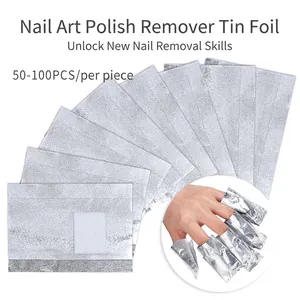 Professional Aluminum Foil Nail Polish Remover Wraps With Cotton Pads For Soak Off Gel Removal Silver Nail Art Tools