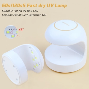 Mini 18W white UV LED nail lamp with 5 beads and dual timer for fast drying gel polish