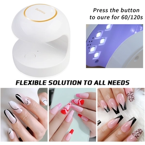 Mini 18W portable white UV LED nail lamp with gold ring detail for single finger curing