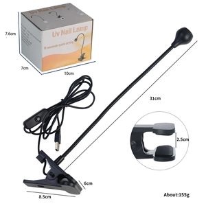 Mini UV LED nail lamp with 360 flexible gooseneck clip and USB switch for fast drying