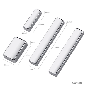 Polished silver magnetic bars for cat eye nail art in various sizes and specifications