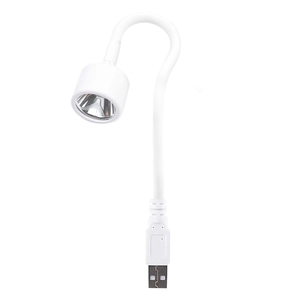 Portable mini USB LED nail lamp with 360-degree flexible gooseneck in sleek white finish