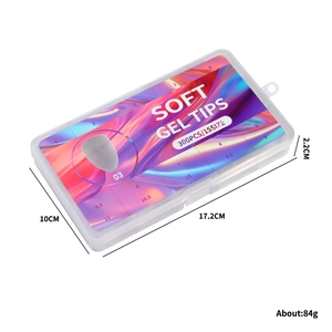 Set de 300 capsules d'ongles mates en gel souple avec 15 tailles et boîte de rangement