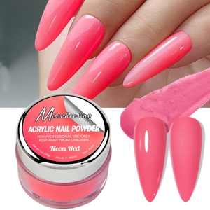 Polvere acrilica Neon Red per ricostruzione unghie in barattolo da 28g vivace
