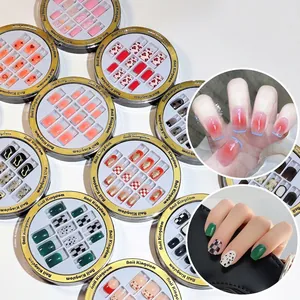 Flexible Wearable Press On Nails Seamless Full Cover Artificial Fake Nail Tips For Manicure Beauty DIY